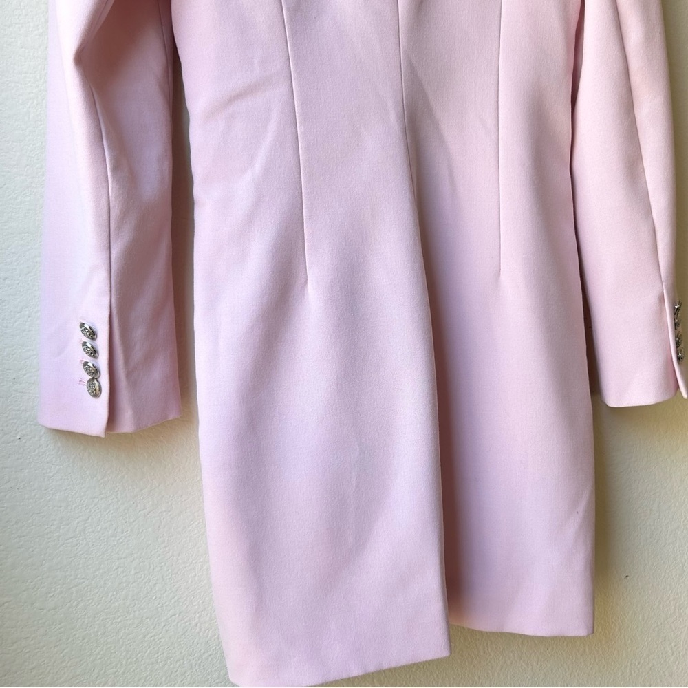 ZARA DRAPED BLAZER DRESS Barbiecore Barbie Core Mini Twist Front Sz S - Picture 10 of 16